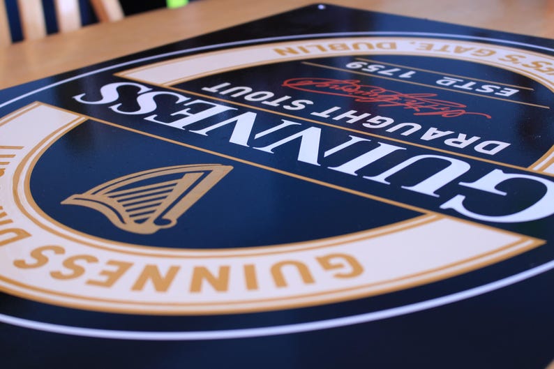 Hand painted Guinness aluminum tin sign - Sign Painting