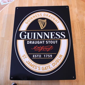 Hand painted Guinness aluminum tin sign - Sign Painting