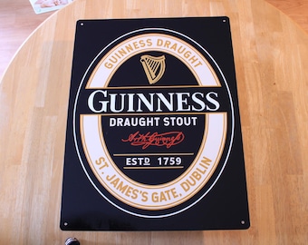 Hand Painted Guinness Sign: Aluminum Pub & Man Cave Decor