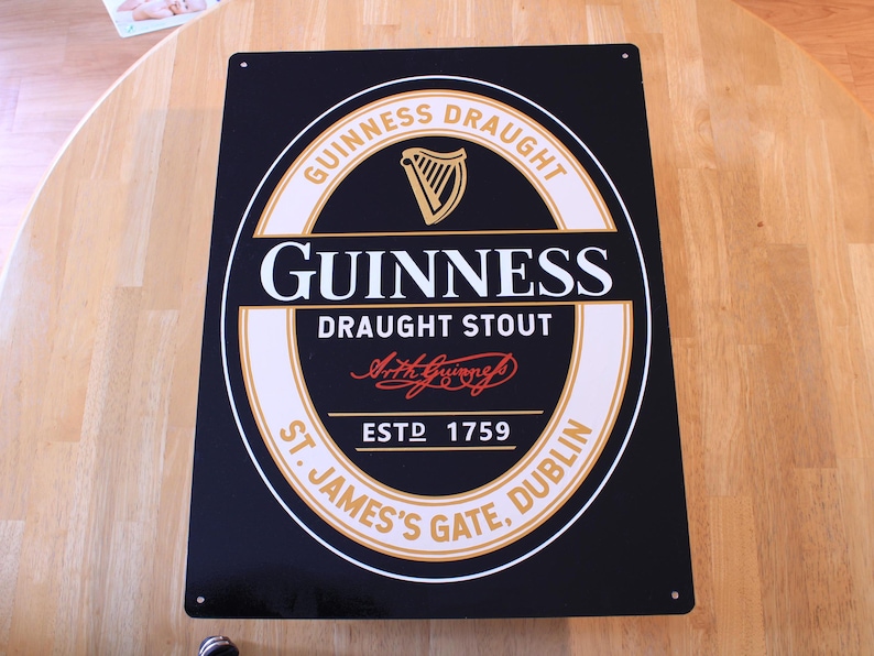 Hand painted Guinness aluminum tin sign - Sign Painting