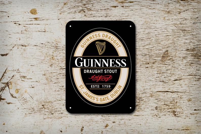 Hand painted Guinness aluminum tin sign - Sign Painting