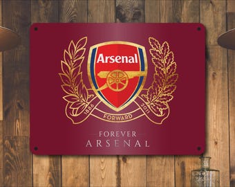 Hand Painted Arsenal Sign: 23kt Gold Leaf, Enamel Paint