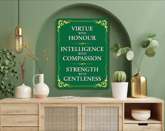 Hand-Painted Green Aluminum Sign: Vintage Style Inspirational Quote