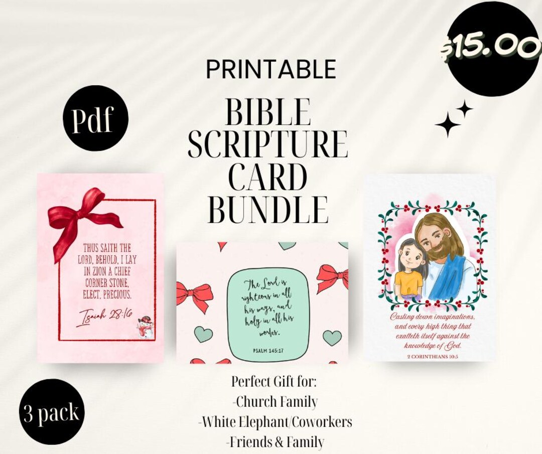 Scripture Card Set Bible Scripture Cards Set | Inspirational Prayer Cards (PDF Download ...