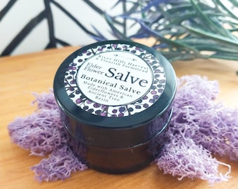 1oz Elderflower Salve made with Ancient Tree Resin + American Elderflowers & Leaves + USA Made