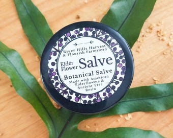 1oz Elderflower Salve made with Ancient Tree Resin and American Elderflowers USA Made