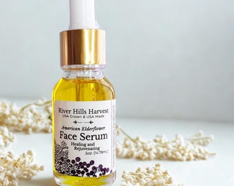 Elderflower Face Serum USA Grown and Made in Missouri Natural Ingredients Skin Care