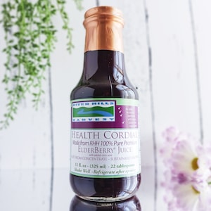 River Hills Harvest American Elderberry Cordial - Made with Fresh American Elderberries, Cinnamon, Honey and Clove