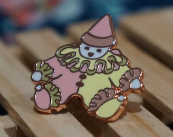 Orange and Yellow! Pastel Pierrot Clown Doll Hard Enamel Pin