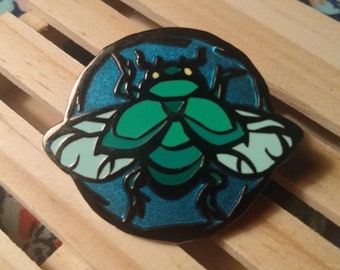 Hard Enamel Pin - Scarab Beetle Design - Emerald Color