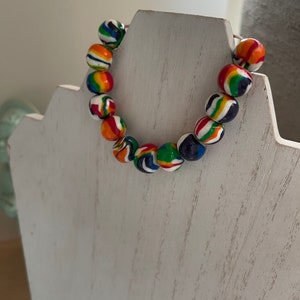 Pride Rainbow Beaded Bracelet