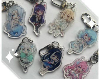 Acrylic Keychain: Vtuber Indie Girls Shylily, Akuma, Nihmume, Bao, Sanagi, Yuzu, Mint, Fantome, Chibidoki, AmaLee