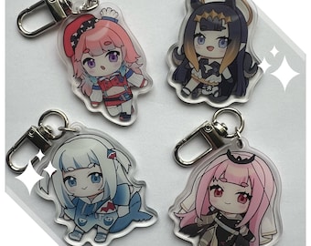 Vtuber Hololive Acrylic Keychain Gawr Gura Ninomae Ina Takanashi Kiara Mori Calliope