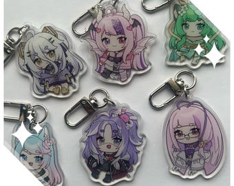 Acrylic Keychain Vtuber Vshojo Ironmouse  Haruka Matara Kan Michimochievee Silvervale Henya the Genius