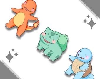 Pokemon starters 2.5in sticker charmander bulbasuar squirtle