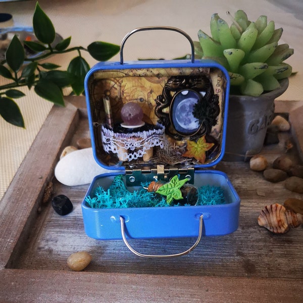 Hand-decorated esoteric miniature briefcase