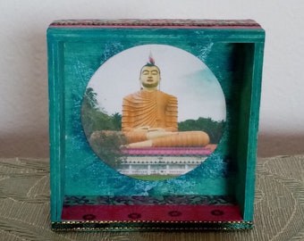A425 China Buddha Buddhismus zubehör Weihrauchbehälter Geschenk H18XB16XT11 850g 
