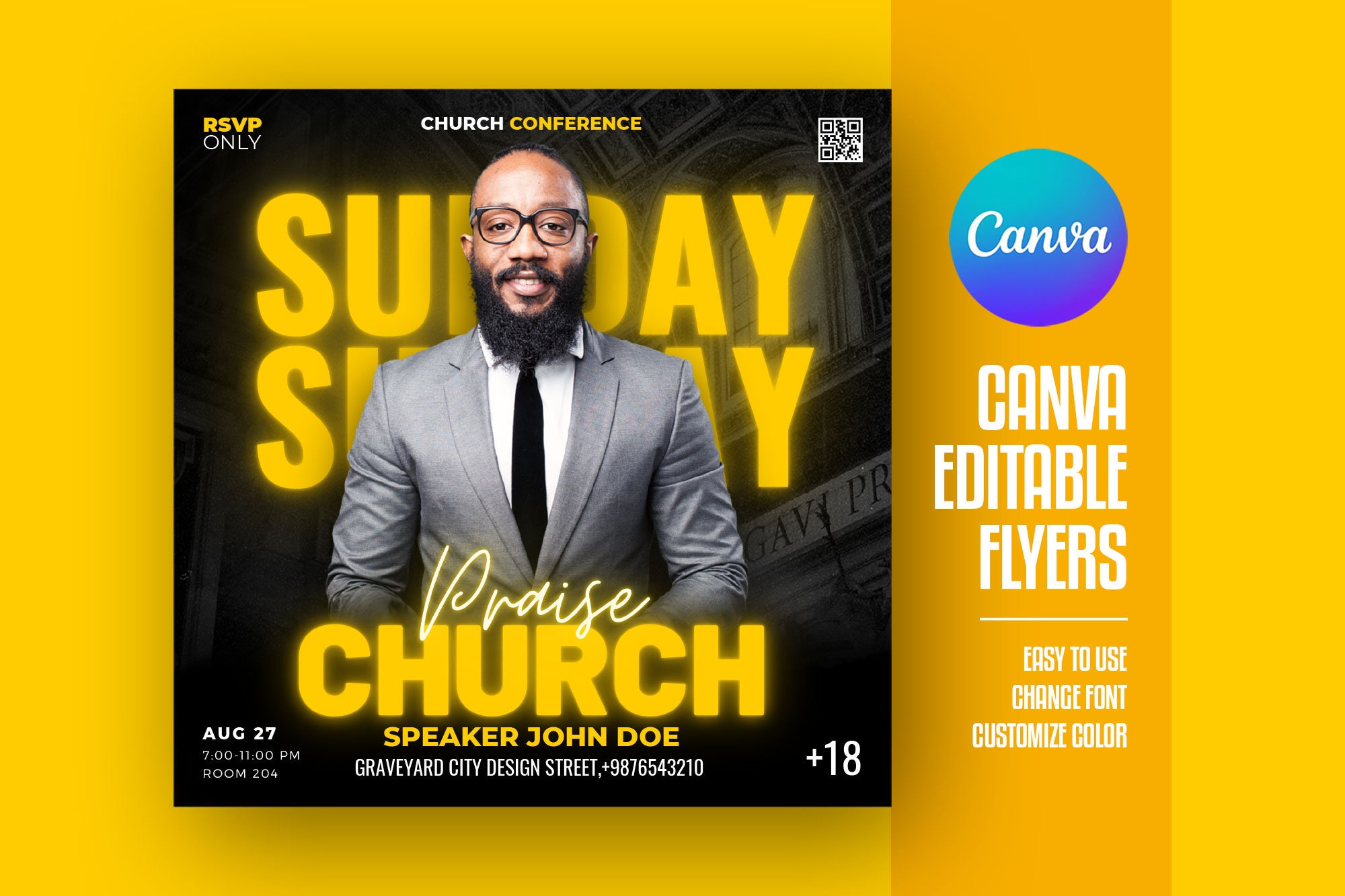 editable-canva-church-flyer-conference-flyer-diy-church-etsy