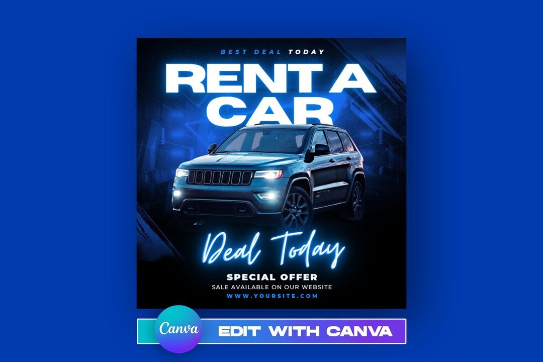 EDITABLE Car Rent Flyer, Editable Car Rental Service Design, DIY Auto ...