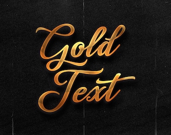 Gold Text Effect, 3D Text, text effect, styles, photoshop