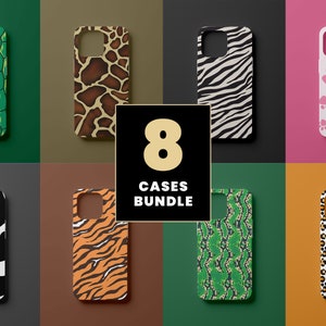 Ontwerpen van telefoonhoesjes met dierenpatroon | Retro telefoonhoesje SVG | Bundel sublimatie telefoonhoesje | iPhone-sublimatieontwerp | png