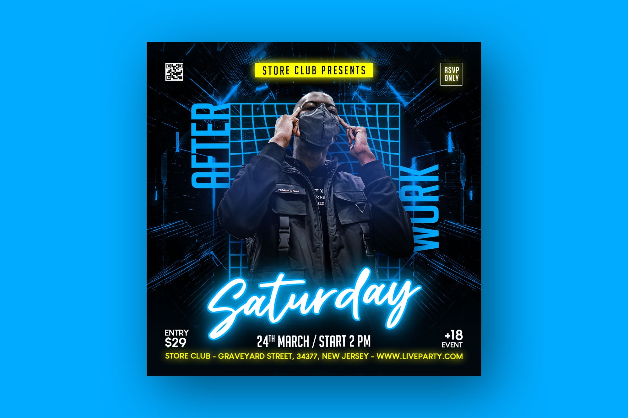Editable Party Flyer Night Party Party Flyer Template Night Etsy