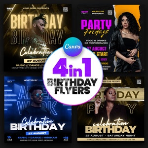 Editable Birthday Party Event, Editable Template, Birthday flyer, Birthday Invitation, Invite, Flyer, Social Media Flyer, Canva Template