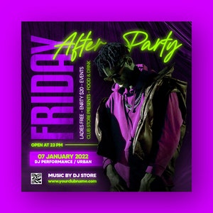 EDITABLE Club Flyer Template, Event Flyer, Night Party Invite Flyer , DJ Disco Flyer, Social Media Premade Flyer Design, Night Club Flyer