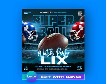 EDITABLE CANVA Football Template, Soccer Flyer, Sport Invite Flyer, Flyer, Social Media Premade Flyer Design