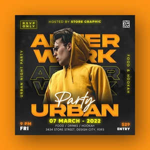 EDITABLE Club Flyer Template, Event Flyer, Night Party Invite Flyer , DJ Disco Flyer, Social Media Premade Flyer Design, Urban Party Flyer