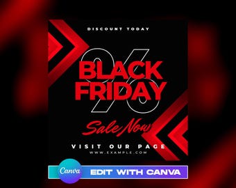 Black Friday Flyer, Black Friday Sale Flyer, Black Friday Special Flyer, cyber Monday flyer, Red Friday Flyer, Flash Sale Flyer, Canva