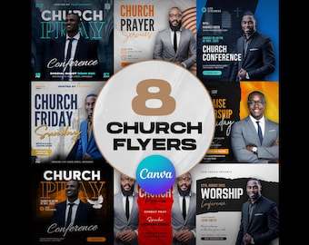 CANVA BUNDLE Church Flyer, Editable template Worship Flyer, Church flyer, Flyer Sale, Church Flyer Template, Worship Flyer Design