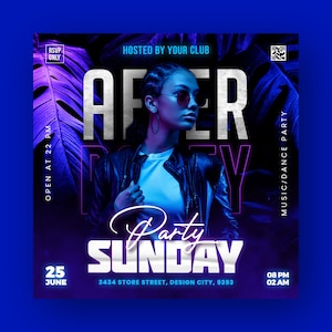 Event Flyer, DJ Flyer Template, Club Flyer, Party Invite Flyer, DJ Disco Flyer, Birthday Bash Flyer, Social Media Premade Flyer Design