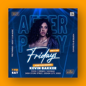 Event Flyer, DJ Flyer Template, Club Flyer, Party Invite Flyer, DJ Disco Flyer, Birthday Bash Flyer, Social Media Premade Flyer Design