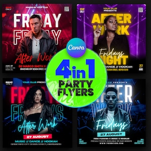 EDITIERBARE Canva, DJ Flyer Vorlage, Night Club Party Flyer, Party Invite Flyer, DJ Disco Flyer, Birthday Bash Flyer, Social Media