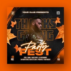 Thanksgiving Flyer, Poster Template, Flyer Design, Graphic Design, Autumn, November, Halloween, Pumpkin