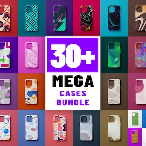 Muster Handyhülle Designs Mega Bundle | Geometrische Telefonhülle SVG | Sublimations-Handyhüllen-Set | iPhone Sublimationsdesign | PNG