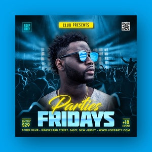 EDITABLE Party Flyer, Night Party, Party Flyer Template, Night Club Flyer Template
