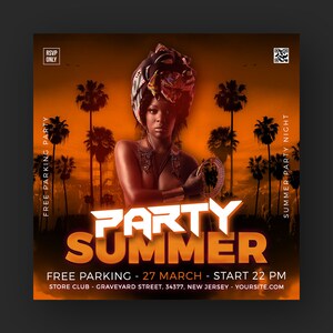 Summer Flyer, Exotic Template, Club Flyer, Party Invite Flyer, DJ Disco Flyer, Birthday Bash Flyer, Social Media Flyer