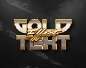 Gold Text Effect PSD | Editable Luxury Font Style | Photoshop Text Effect