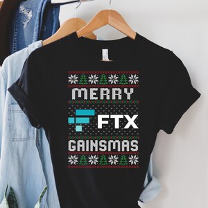 Merry Gainsmas FTX Ugly Christmas Sweater, Funny FTX Risk Management Shirt, Christmas FTX Shirt Gift