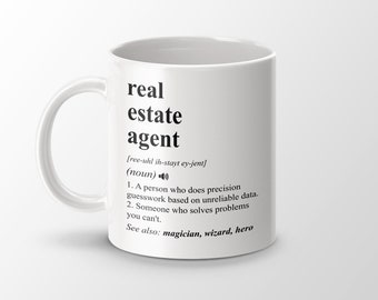 Real Estate Agent Gift, Funny Real Estate Agent Coffee Mug, Real Estate Agent Graduation Gift, Job Definition Mug