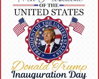 Donald Trump Inauguration Day 2025 Png, 47th US President Inauguration PNG, Trump Vance 2025 Inauguration Png, Memorabilia 2025 Png