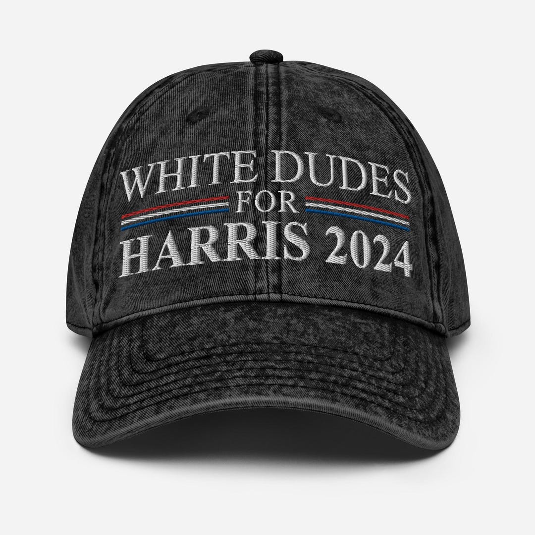 “White Dudes For Harris” Embroidered Corduroy Cap – Vintage Style Baseball Hat Supporting Kamala Harris