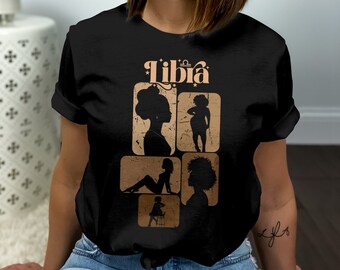 Libra Black Woman T-Shirt, Libra Zodiac Sign Black Queen T-Shirt, Libra African American Girl Gift, Black History Month