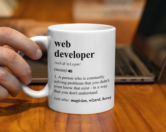 Web Developer Gift, Funny Web Developer Coffee Mug, Web Developer Graduation Gift, Job Title Definition Mug