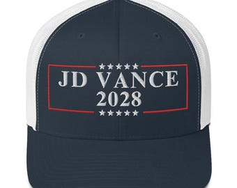 JD Vance 2028 Trucker Cap, Vance For President 2028 Hat, Embroidered Vance 2028 Hat