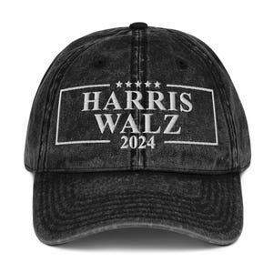 Harris Walz 2024 Vintage bomullstwillkeps, broderad Kamala Harris Tim Walz twillhatt