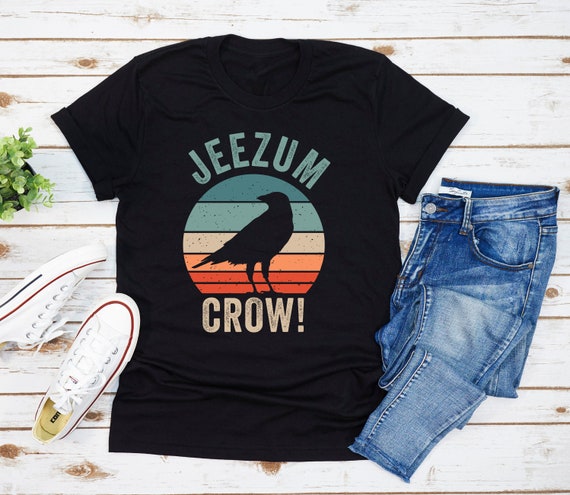 Jeezum Crow T-shirt, Vermont State Bird Shirt, Vintage Crow Sunset