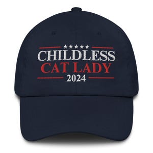 Childless Cat Lady Hat, Kamala Harris 2024 Hat, Embroidered Kamala Harris Cap